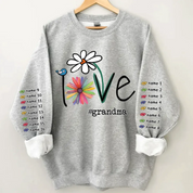 Personalized Love Grandma Life Flower T-shirt Sweatshirt Hoodie