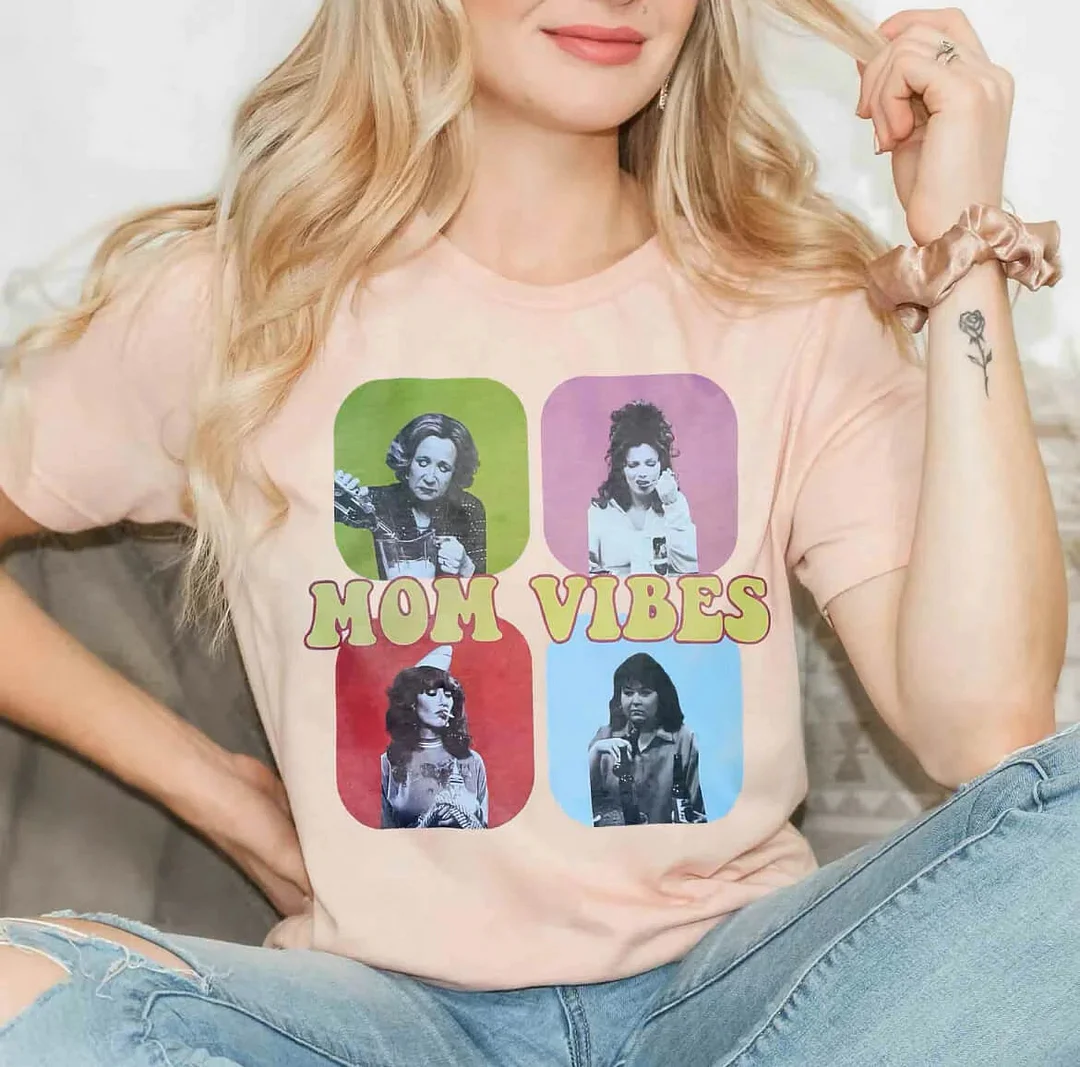 Custom Mom Vibes Vintage Photo Tee Sweatshirt