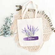 Water Color Flowers Personalized Canvas Tote Bag