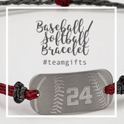 Baseball or softball bracelets, personalized waterproof sports bracelet, team gifts