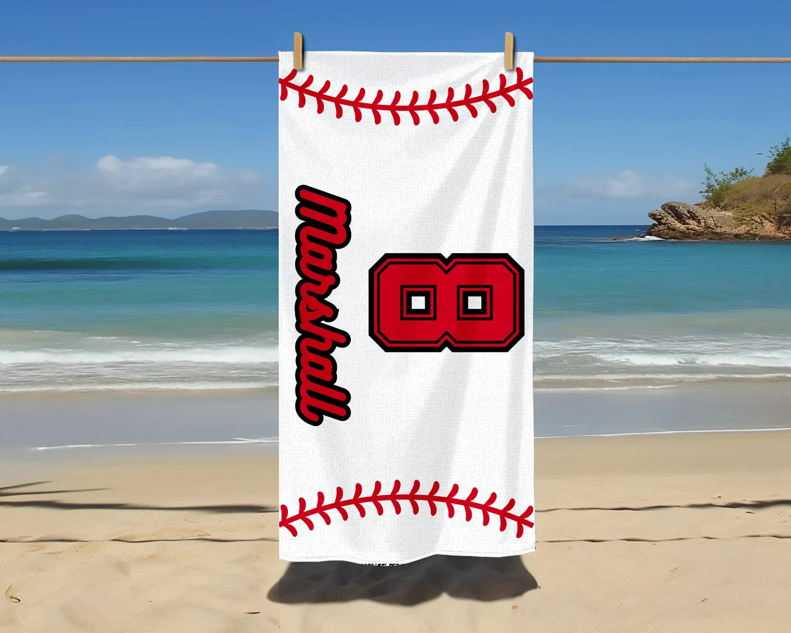 Baseball Custom Towel - Beach Towel