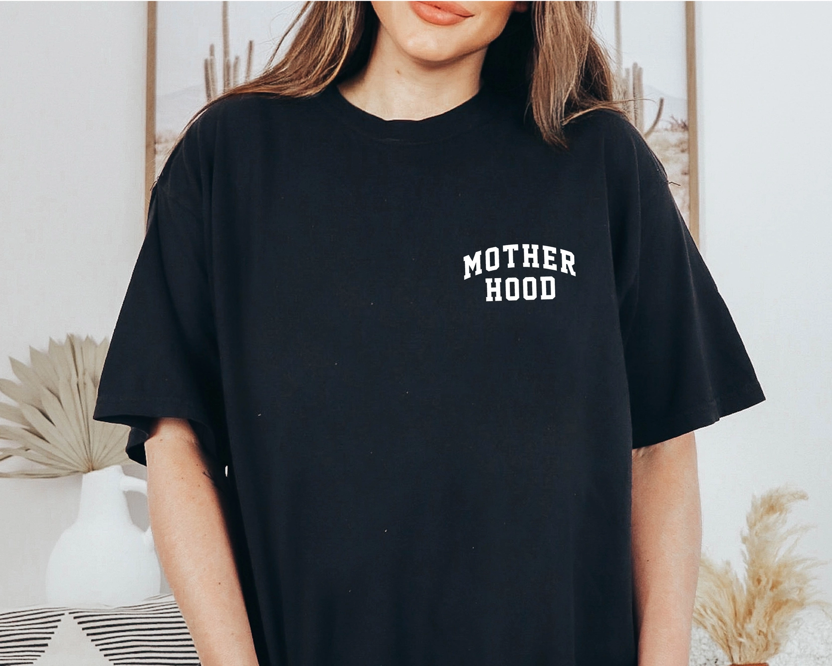 Wholesale Motherhood Crewneck Tee Minimalist Mama Shirt, Mother's Day