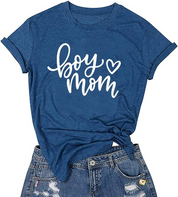 Women's T-shirt with lettering "Boy Mom"