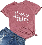 Women's T-shirt with lettering "Boy Mom"