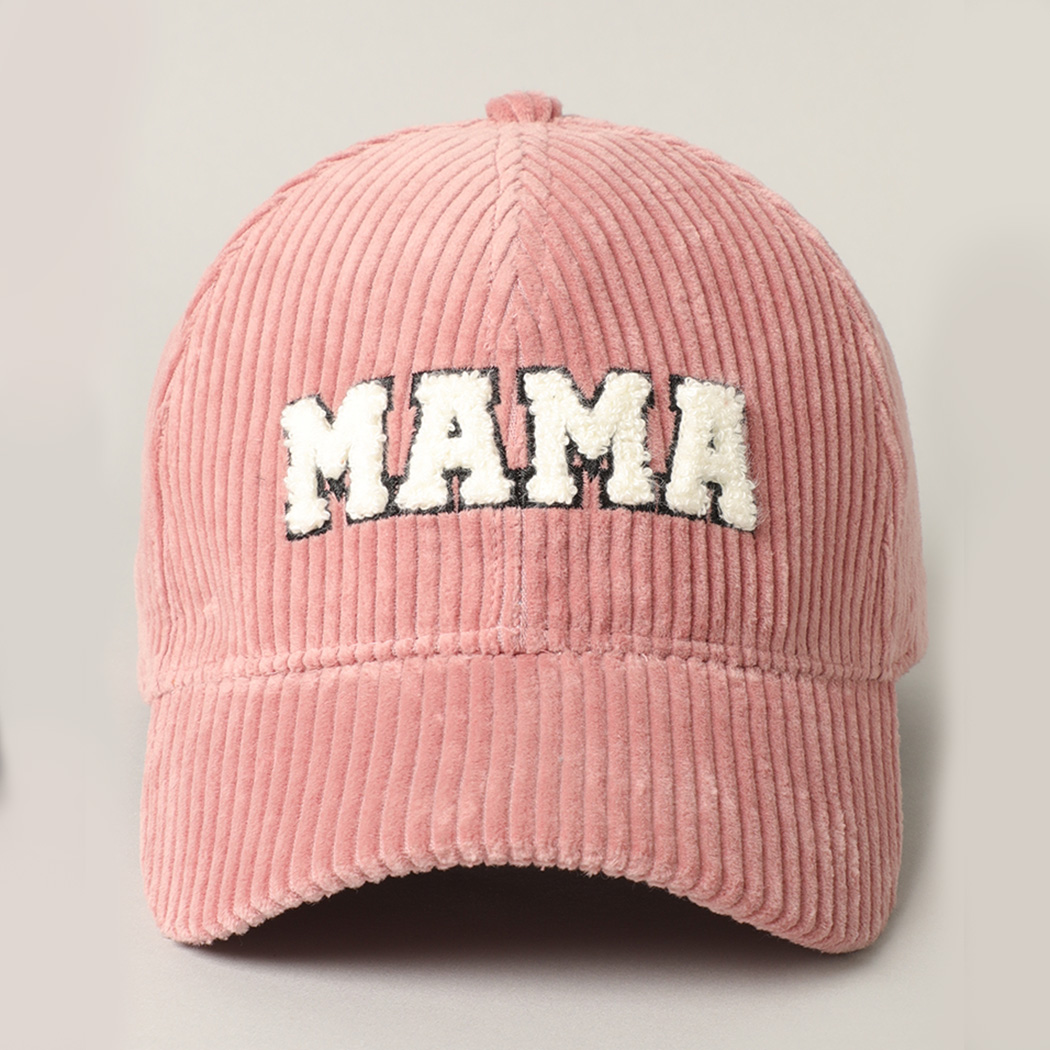 MAMA 3D Embroidered Corduroy Baseball Cap