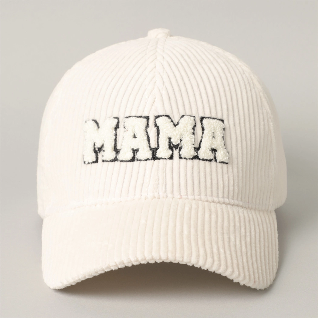 MAMA 3D Embroidered Corduroy Baseball Cap