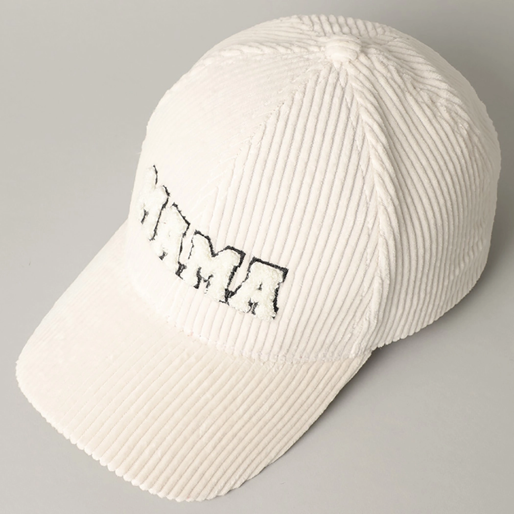 MAMA 3D Embroidered Corduroy Baseball Cap