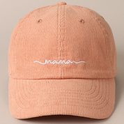 Mama Embroidered Lettering Corduroy Baseball Cap