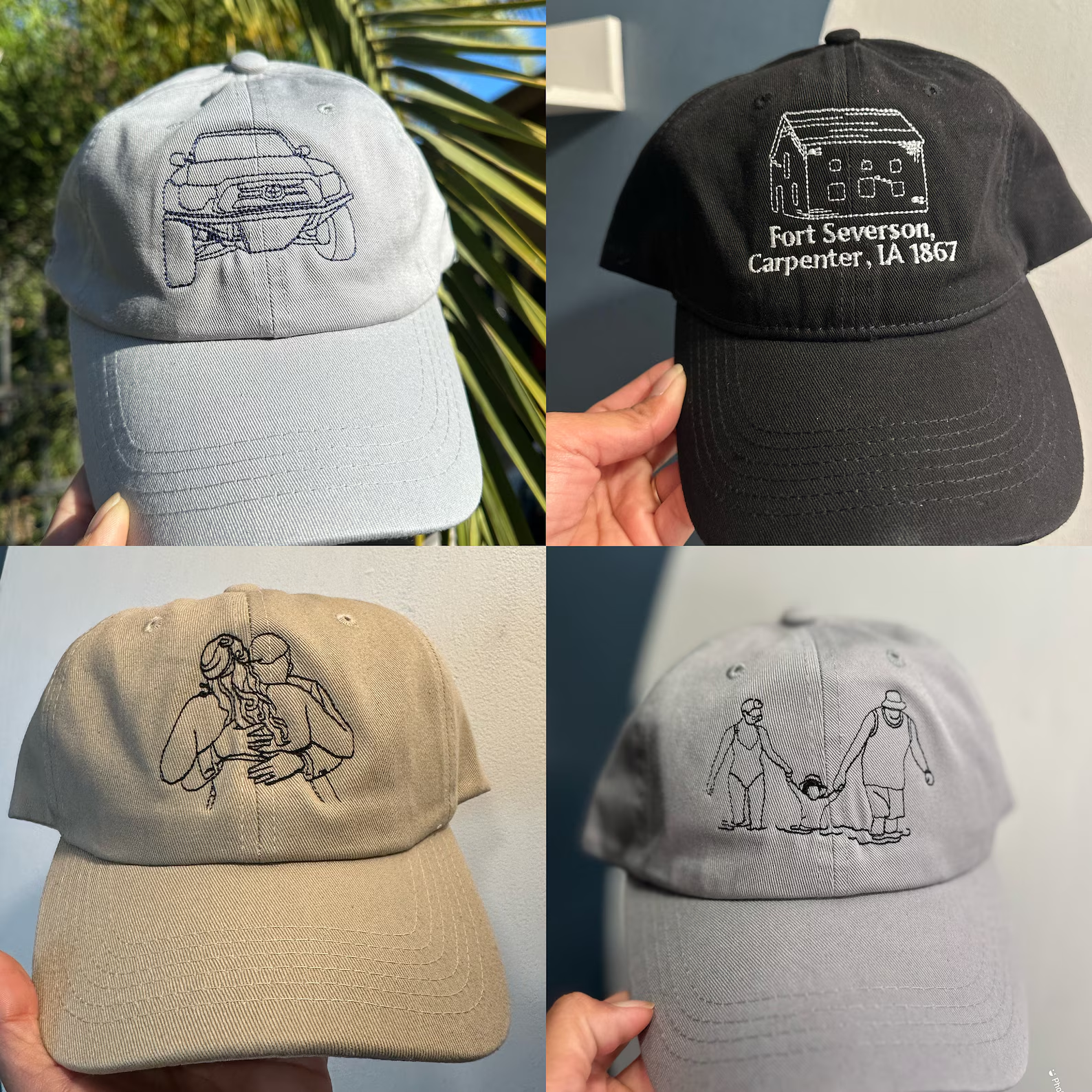 Line Art｜Portrait Embroidered｜Baseball Cap｜Bucket Hat