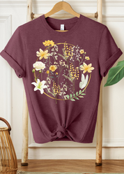 Flowers with Circle Shirt, Flower Shirt, Floral Tee,Wildflower Tee