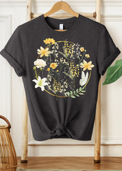 Flowers with Circle Shirt, Flower Shirt, Floral Tee,Wildflower Tee