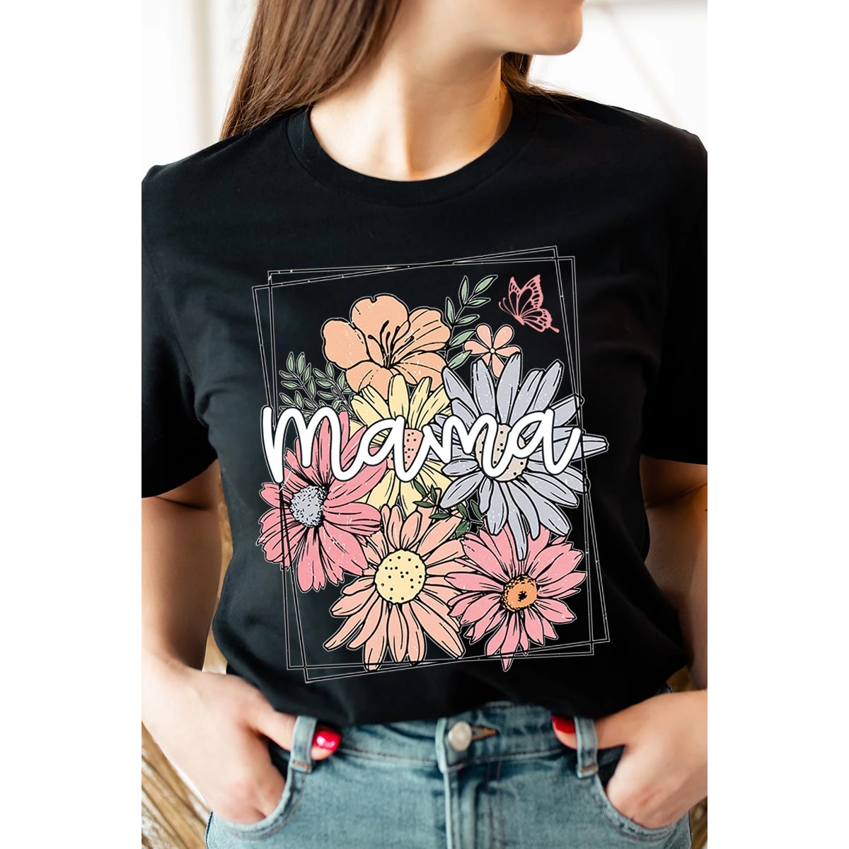 Mama Flower Mothers Day Graphic Shirt