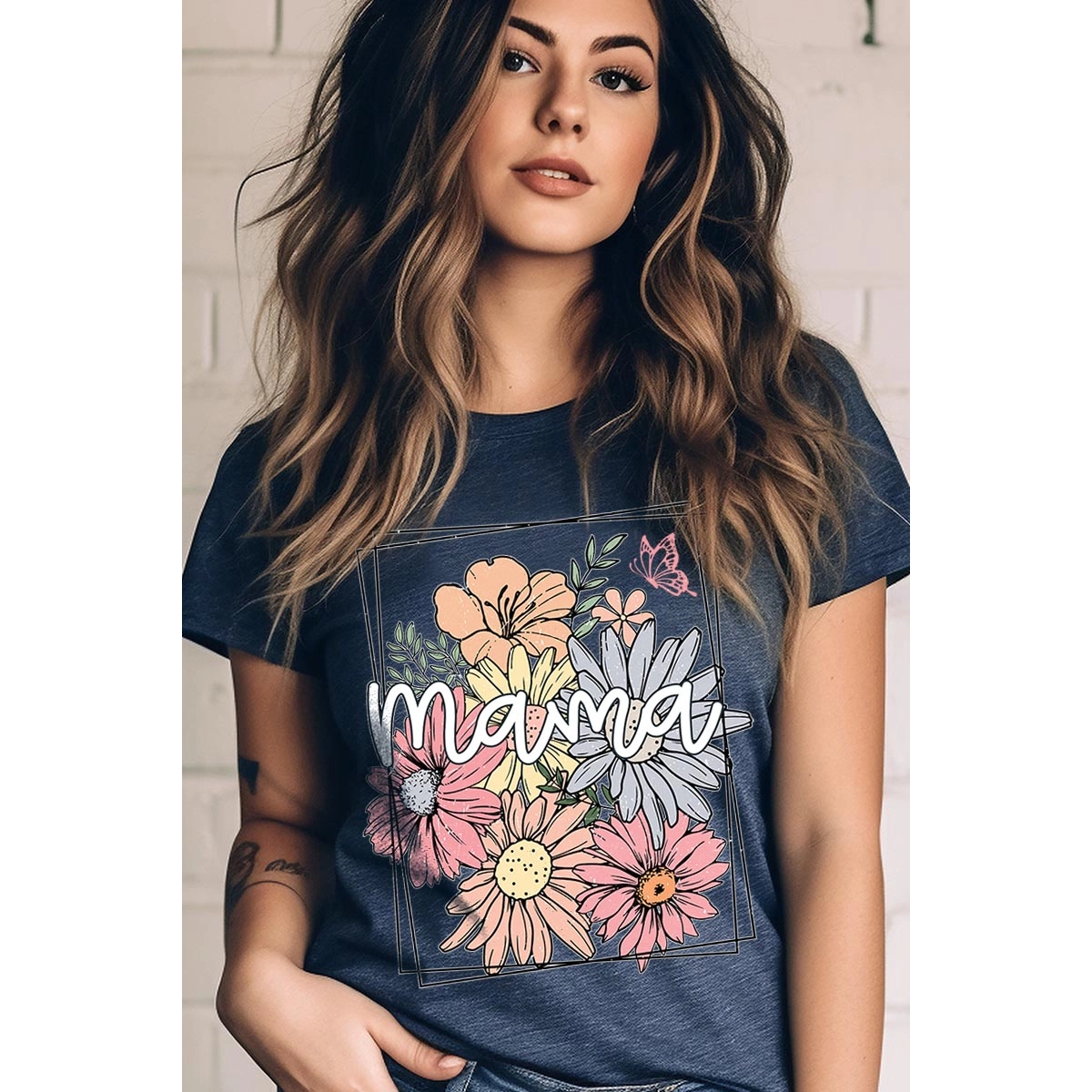 Mama Flower Mothers Day Graphic Shirt