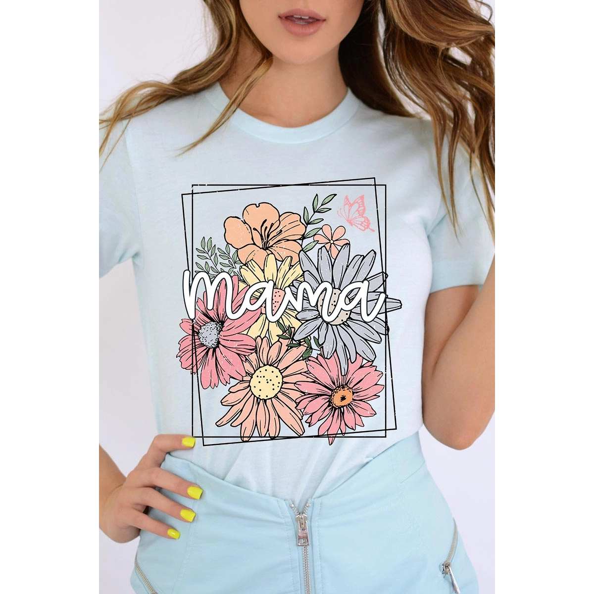 Mama Flower Muttertag Grafik Shirt