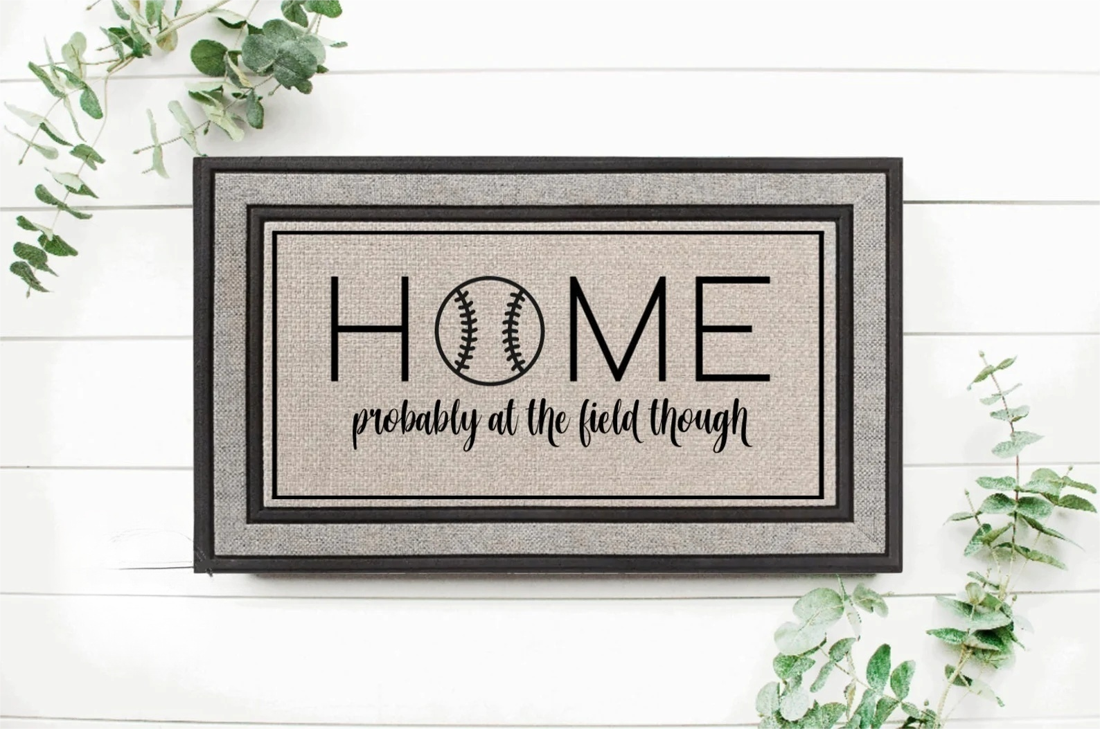 Baseball Themed Home Sweet Home | Baseball Doormat