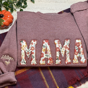 Mama Sweatshirt｜Embroidered Mama Sweatshirt｜Floral Sweatshirt