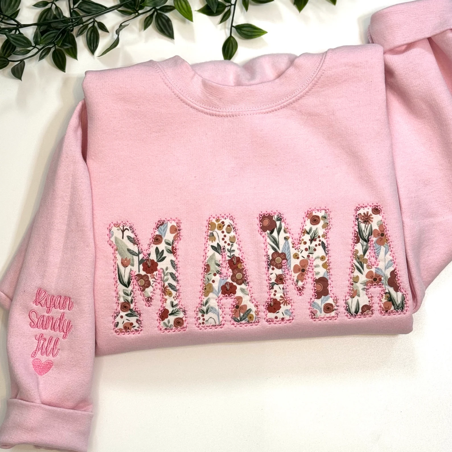 Mama Sweatshirt｜Embroidered Mama Sweatshirt｜Floral Sweatshirt