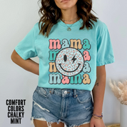 Comfort Colors® Retro Mama Shirt, Smiley Face Mama Shirt