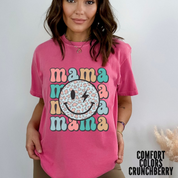 Comfort Colors® Retro Mama Shirt, Smiley Face Mama Shirt