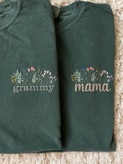 Floral Mama｜Embroidered Adult T-Shirt｜Mama Shirt｜Grandma Shirt