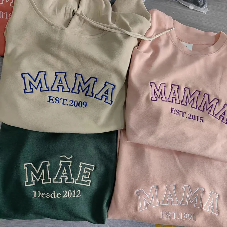 Personalized Mama｜Embroidered Sweatshirt｜With Date & Name