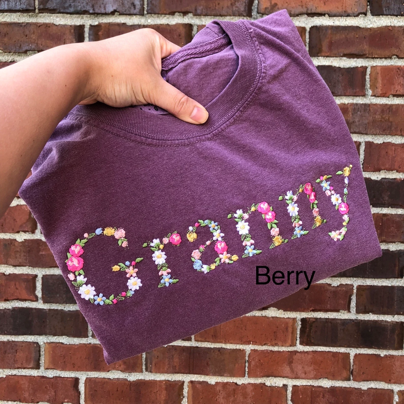 Embroidered T-Shirts | Floral Mama Grandma | Abuela Gifts for mother's day family