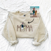 Embroidered Mama Sweatshirt｜With Custom Portrait｜From Your Photo