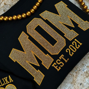 CUSTOM EMBROIDERED｜GLITTER VINYL｜MAMA SWEATSHIRT