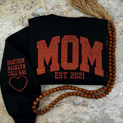 CUSTOM EMBROIDERED｜GLITTER VINYL｜MAMA SWEATSHIRT