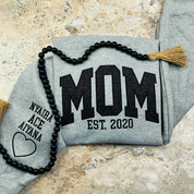 CUSTOM EMBROIDERED｜GLITTER VINYL｜MAMA SWEATSHIRT