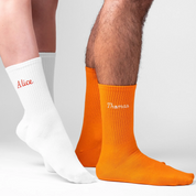 Unisex Custom Name Socks - Personalised Embroidered Name on Soft Cotton Crew Socks