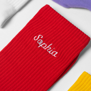 Unisex Custom Name Socks - Personalised Embroidered Name on Soft Cotton Crew Socks