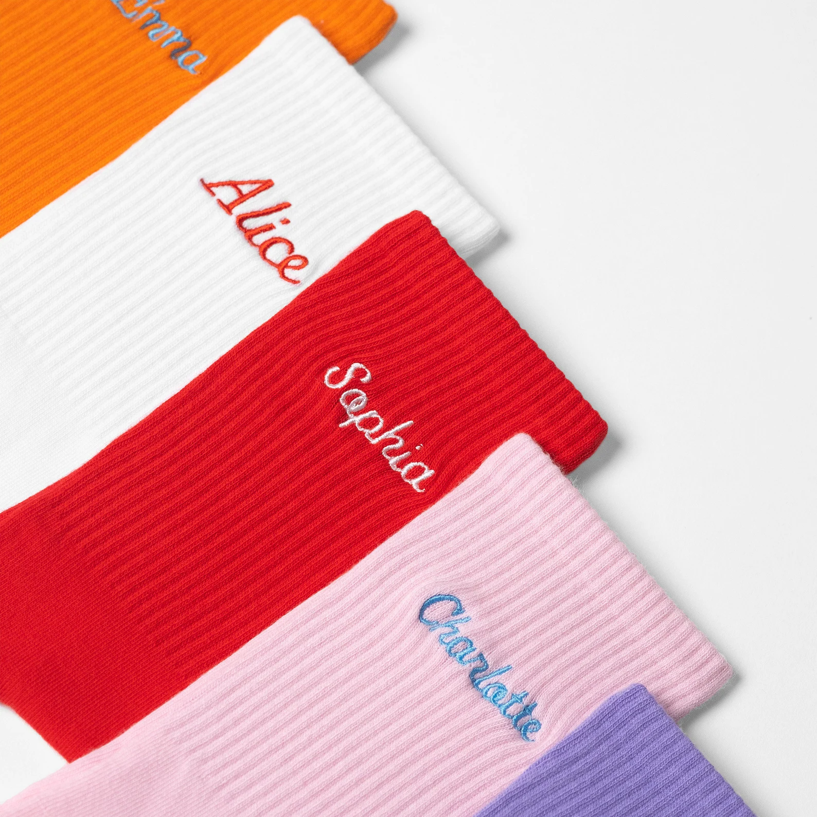 Unisex Custom Name Socks - Personalised Embroidered Name on Soft Cotton Crew Socks