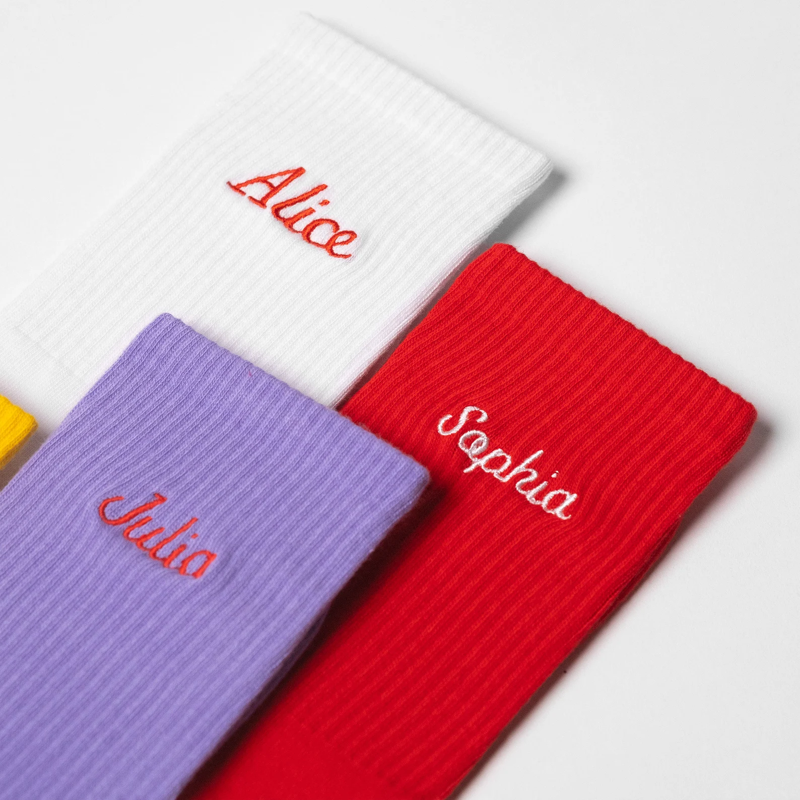 Unisex Custom Name Socks - Personalised Embroidered Name on Soft Cotton Crew Socks