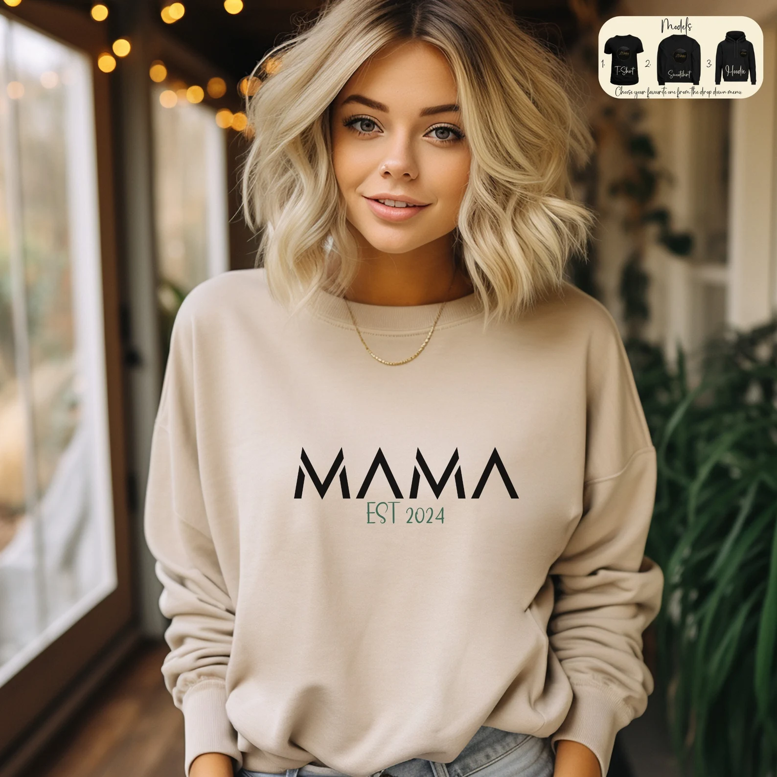 Personalised Mama Sweatshirt, Minimalist T-Shirt