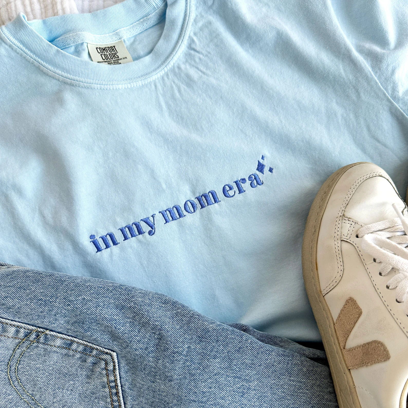 Mom Era | Embroidered | T-Shirt | Embroidered Mama Tee