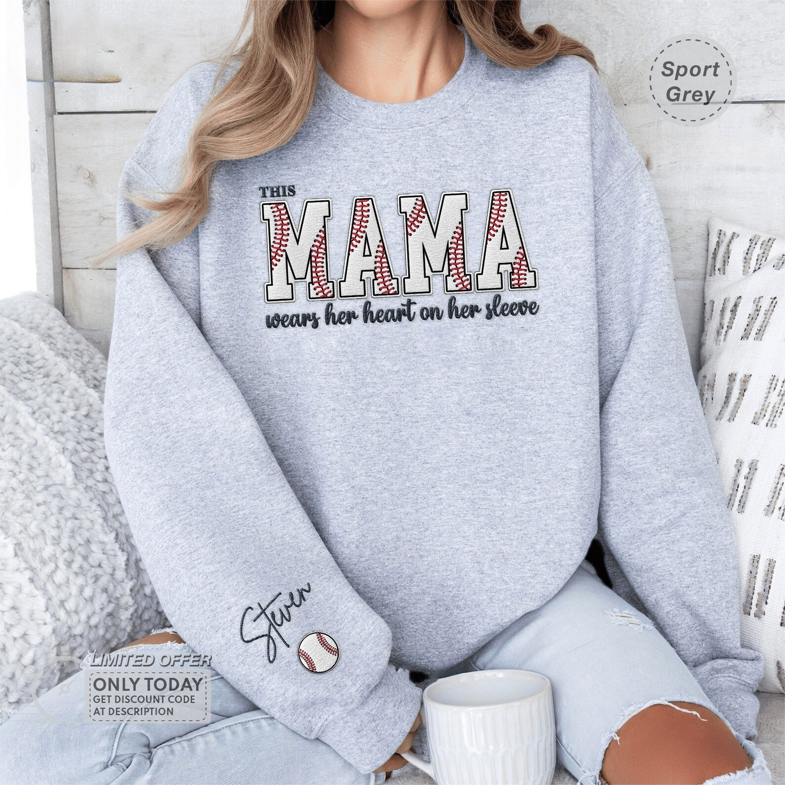 Baseball Mama｜Custom Name｜Embroidered Outfit｜Sports Mom