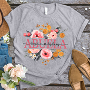 Personalized Grandma Shirt with Grandkids Names, Floral Nana T-Shirt