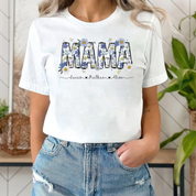 Custom Floral Mama Shirt, Cute Retro Flowers Mom Shirt With Kids Names