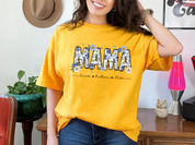 Custom Floral Mama Shirt, Cute Retro Flowers Mom Shirt With Kids Names