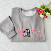 Embroidered Mama Sweatshirt｜With Custom Portrait｜From Your Photo