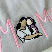 Embroidered Mama Sweatshirt｜With Custom Portrait｜From Your Photo