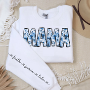 Blue Flowers Floral Mama T-shirt Sweatshirt Hoodie