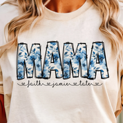 Blue Flowers Floral Mama T-shirt Sweatshirt Hoodie