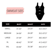 Custom Text Swimsuit - One Piece Personalized Pool Party Swimsuits