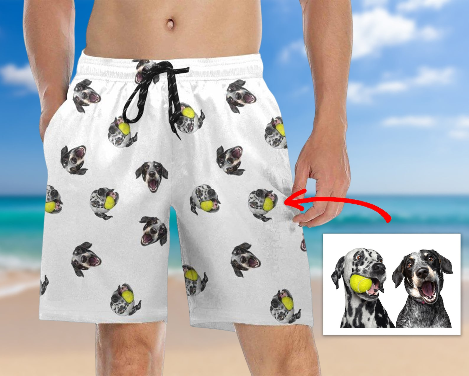 Custom Beach Shorts, Personalized Swim Trunks, Summer Shorts