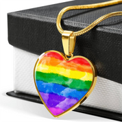 LGBT Necklace LGBT Jewelry Gay pride pendant Rainbow Heart Shaped Necklace