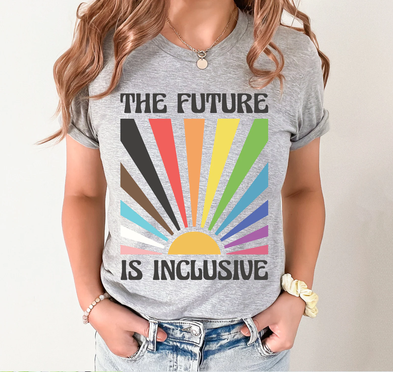 The Future is Inclusive, Rainbow Pride Tee, Trans Rights Top