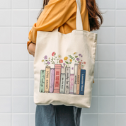 Taylor Albums As Books Tote Bag, Trendy Aesthetic For Book Lovers