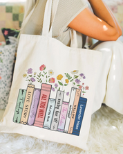 Taylor Albums As Books Tote Bag, Trendy Aesthetic For Book Lovers